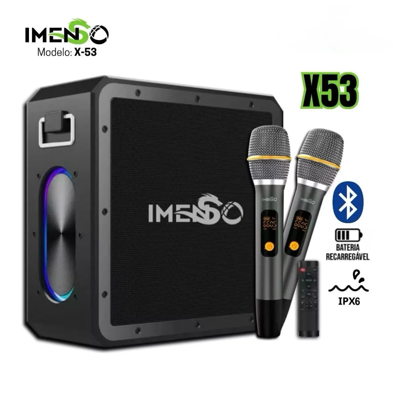 Caixa De Som IMENSO X53 160w  com microfone  - Foto 2