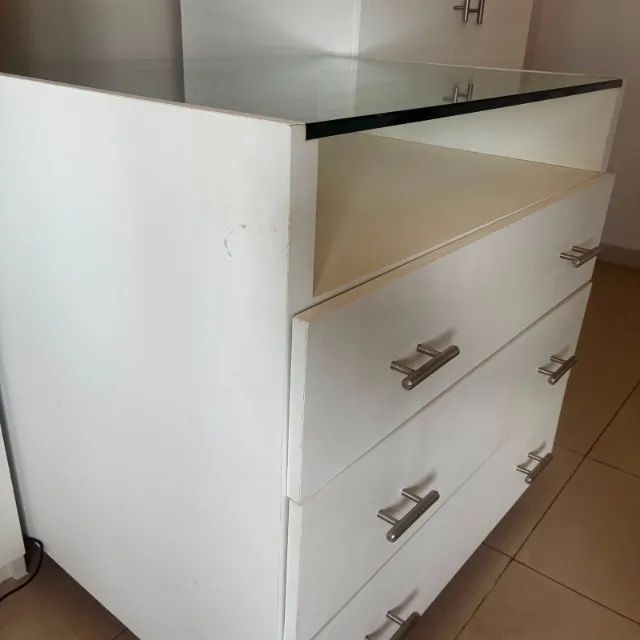 Cômoda com 3 gavetas grandes - Branca - Foto 2