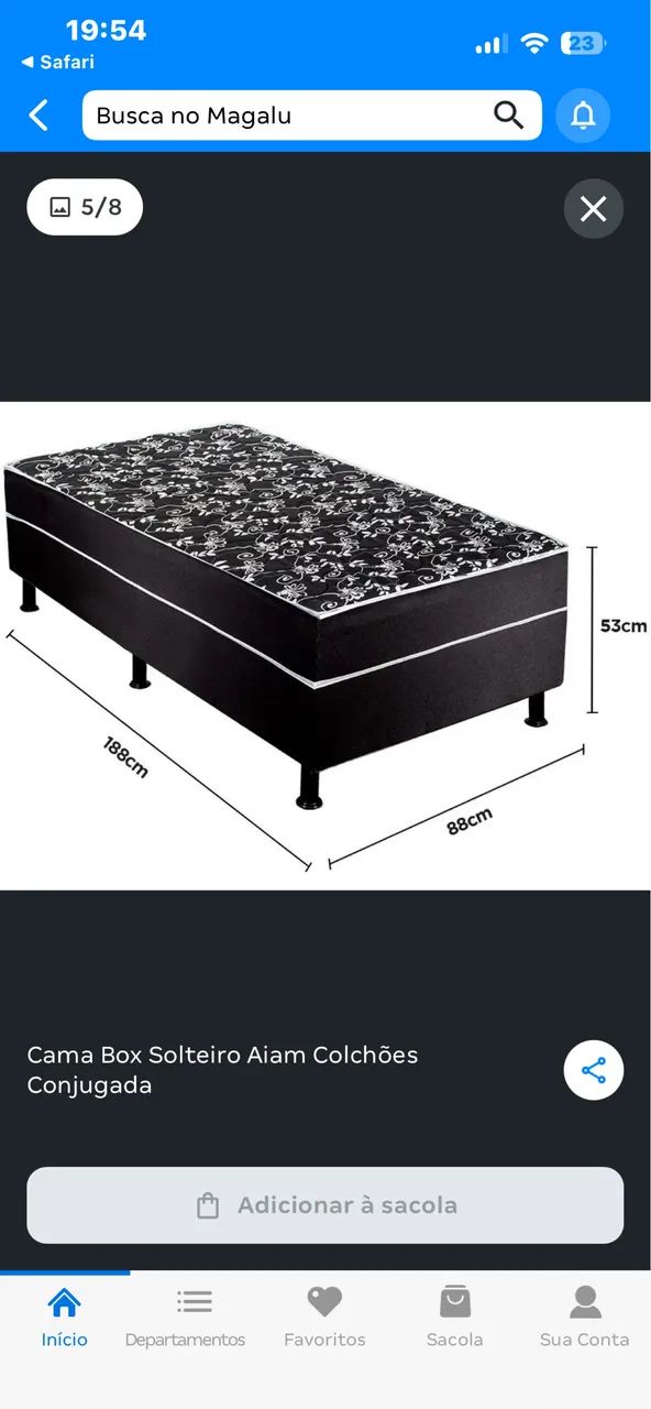 Cama box solteiro conjugado