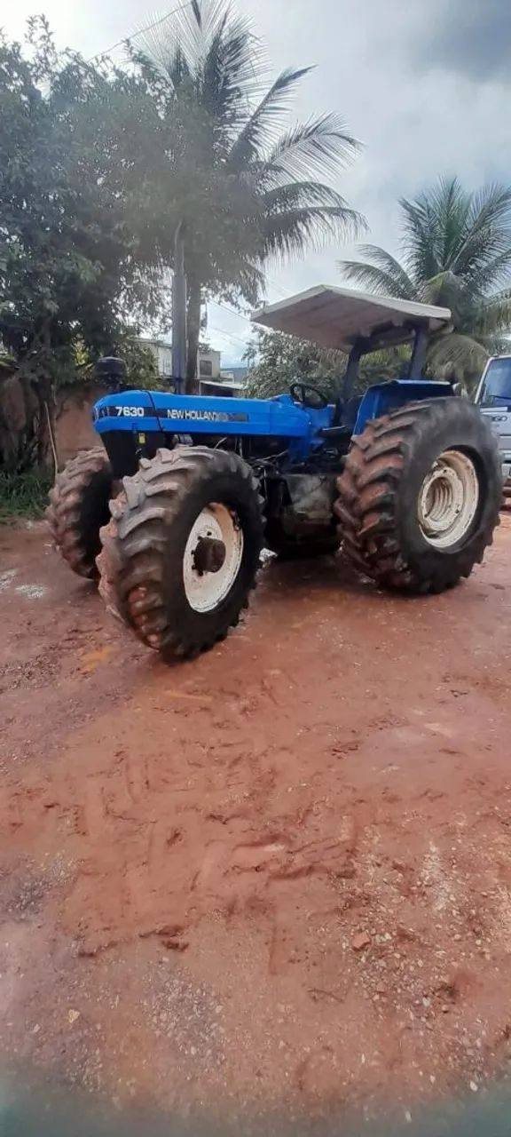Trator Ford 7630 com grade aradora