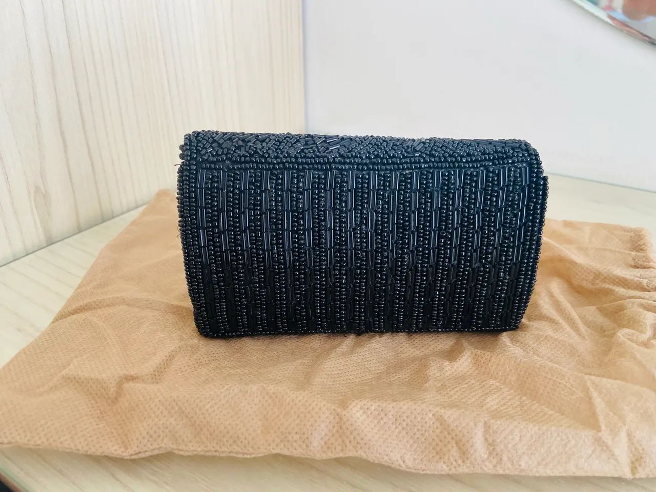 Clutch mini bordada em pedraria 14cmx9cm - Foto 3