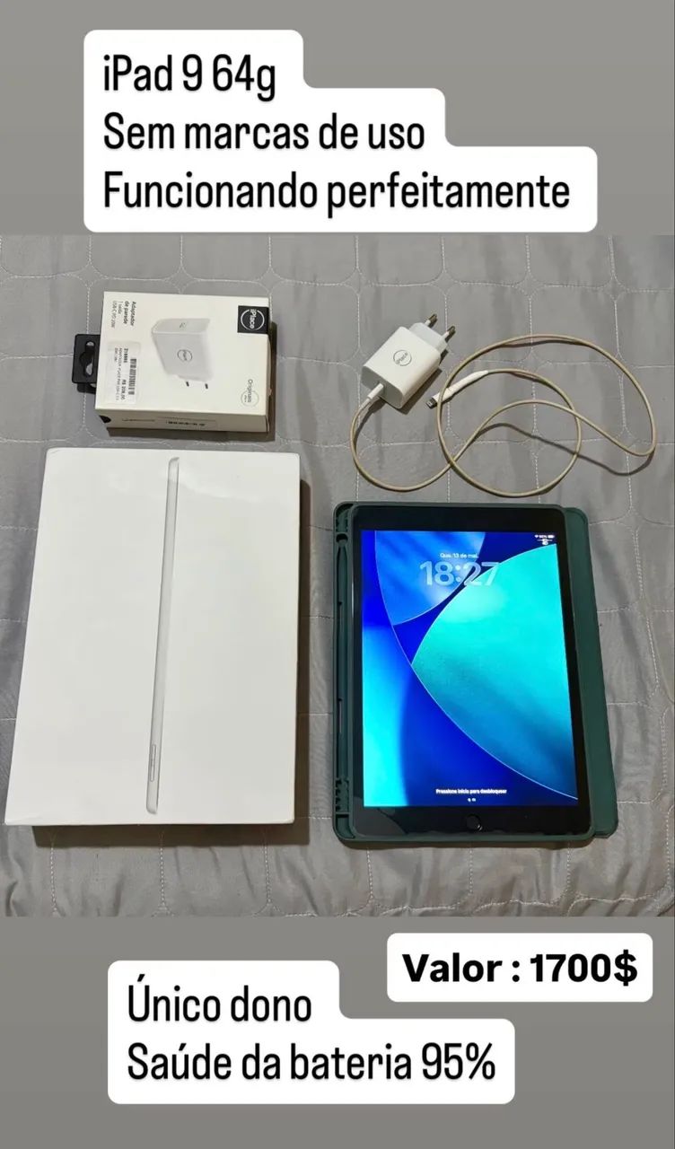 iPad 9 64g 93% saúde bateria (IMPECÁVEL)