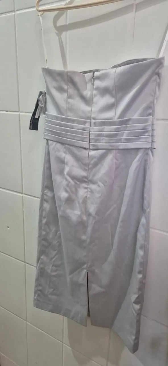 Vestido cetim prata de festa - Foto 2