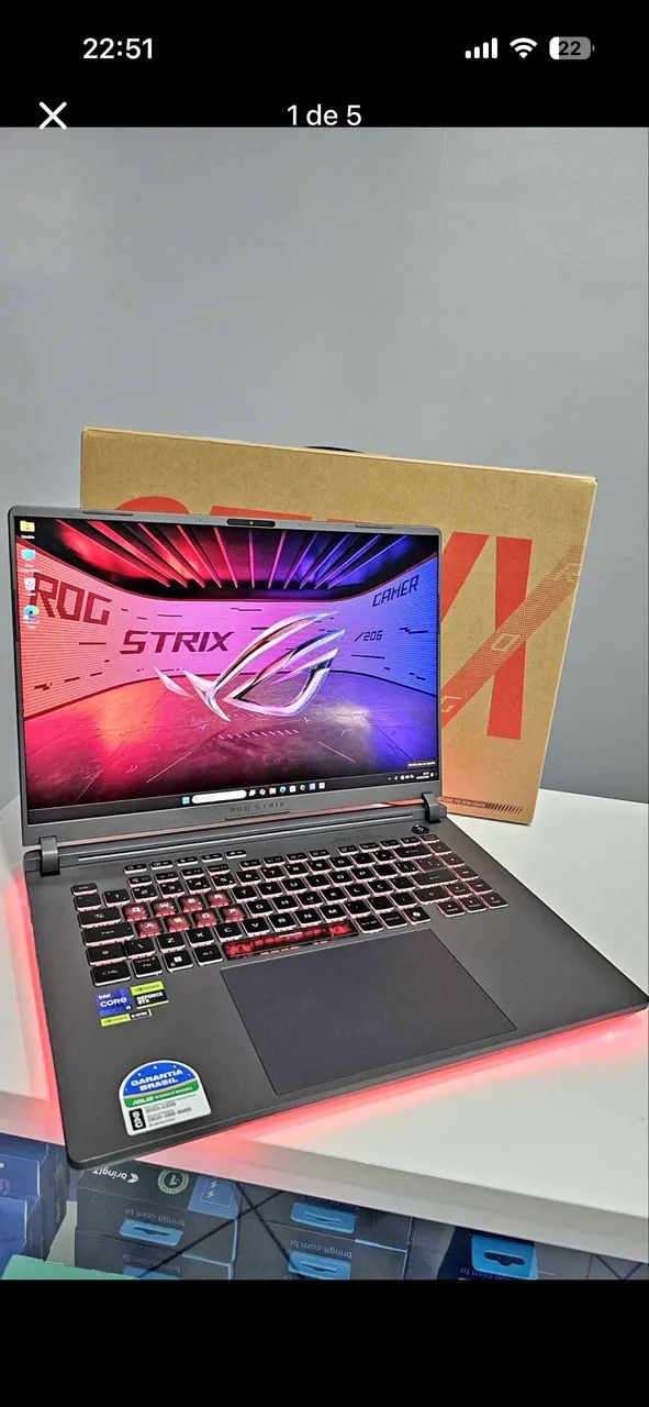 Notebook gamer Asus rog strix g16 Rtx 5060 8gb de vram - Foto 2