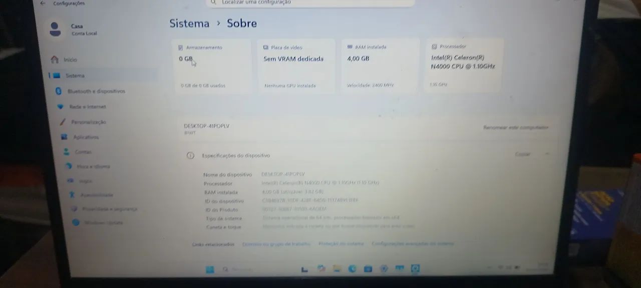 Notebook Lenovo 4g de ram 1Tera ssd - Foto 4