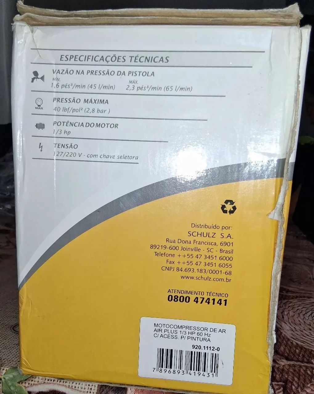 Motocompressor Air Plus SCHULZ R$450,00 - Foto 3