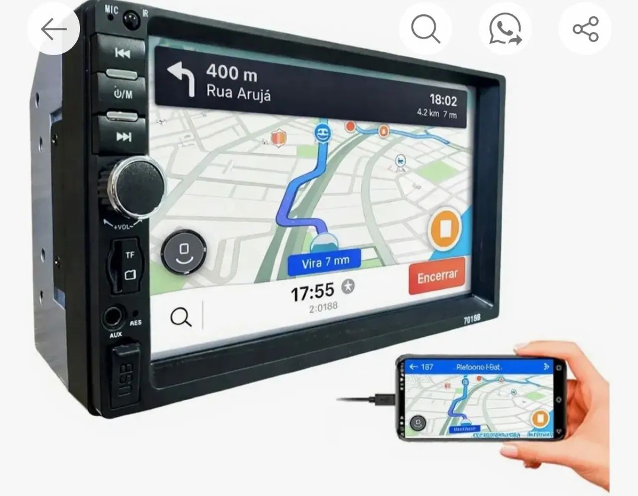 Multimídia Universal Mp5 2 Din Bt Usb Som Automotivo *