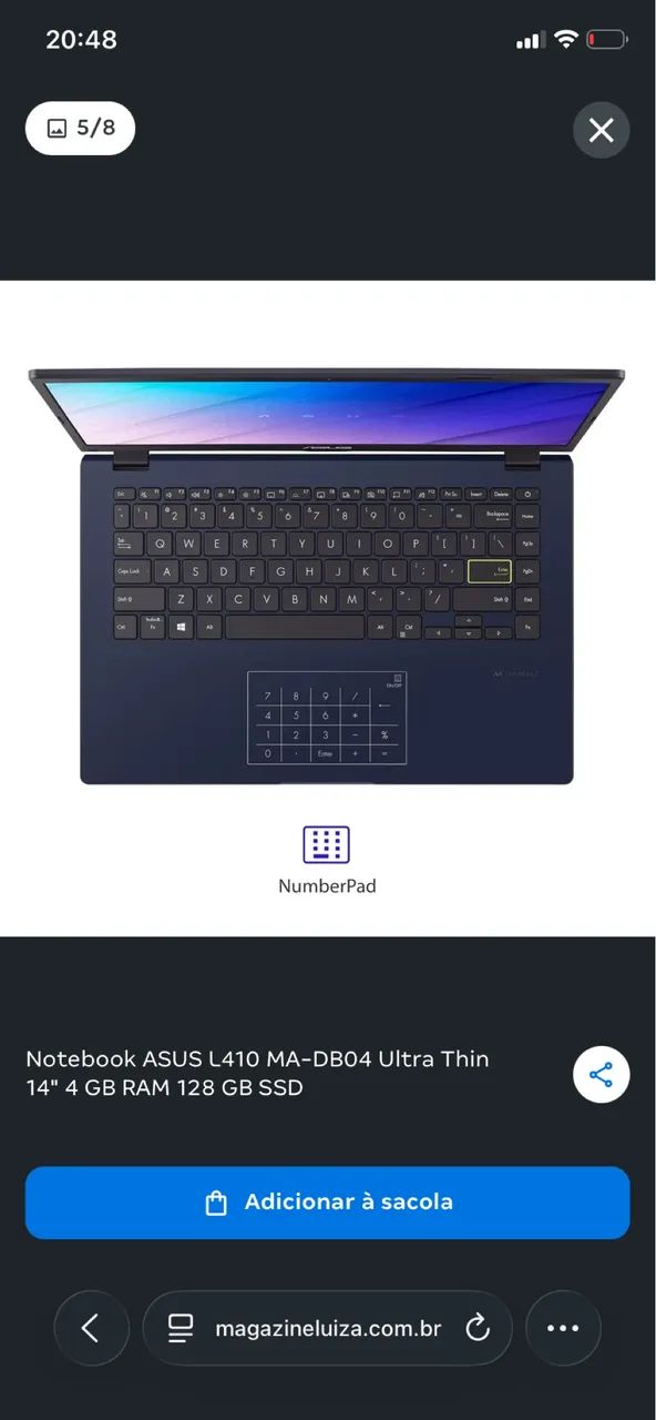 Notebook ASUS L410 MA-DB04 Ultra Thin 14" 4 GB RAM 128 GB SSD - Foto 2