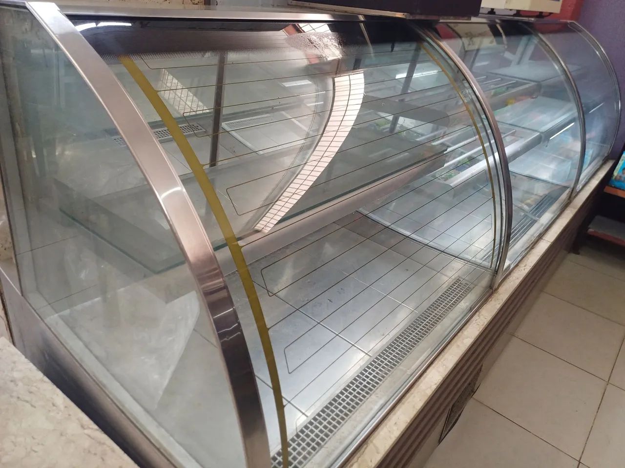 Vitrine balcão de padaria tripla aço 304