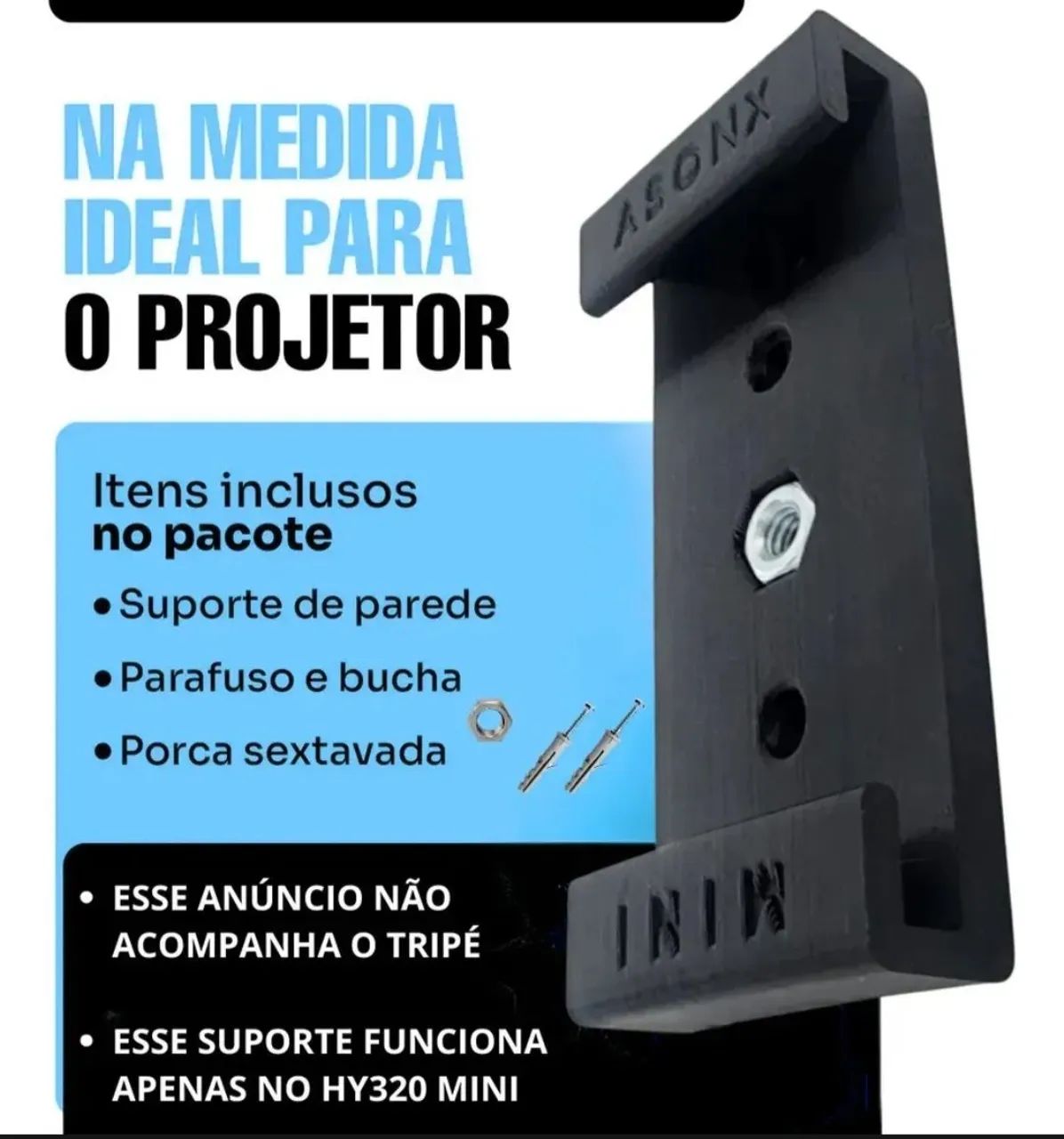 Projetor HY320 (modelo grande), com suporte. - Foto 6