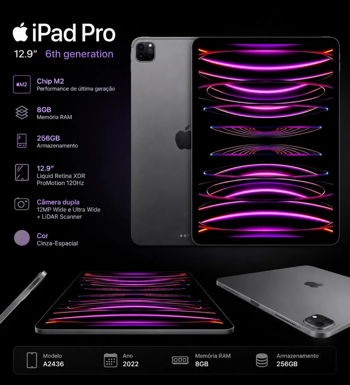 iPad Pro 12.9? 6ª Geração 256gb - Potência para quem exige o