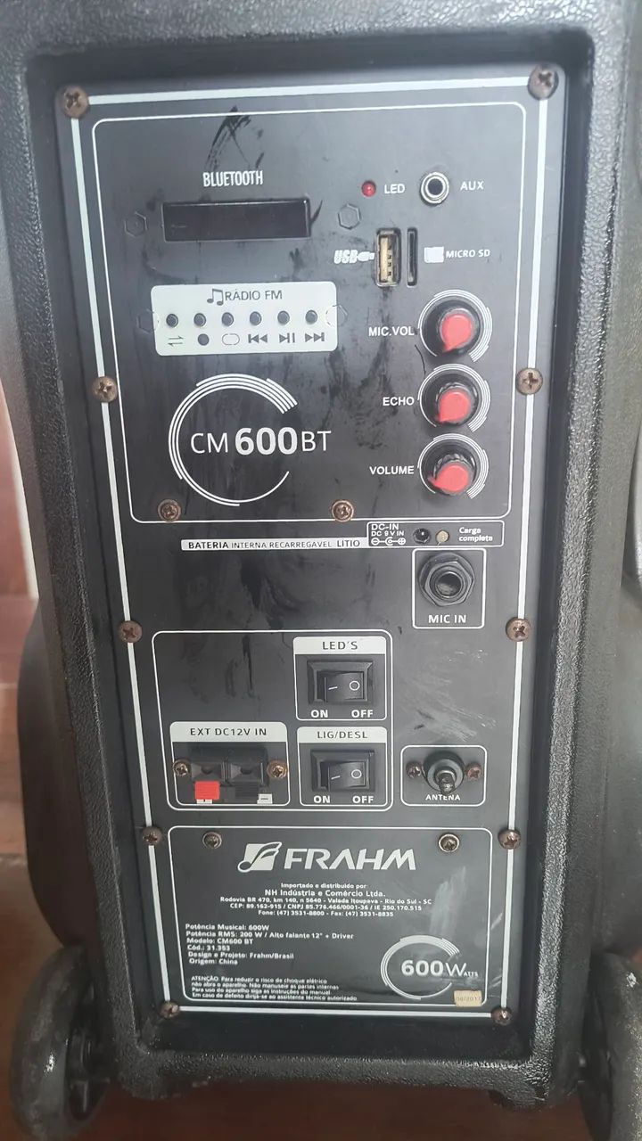 Caixa amplificada Frahm modelo cm 600 BT com Bluetooth - Foto 2