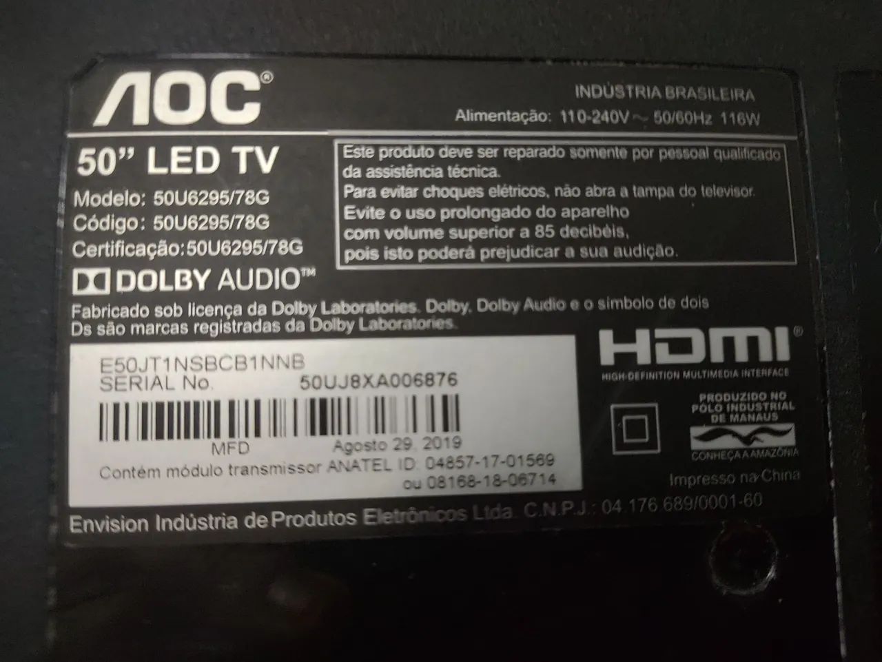 TV AOC 50"