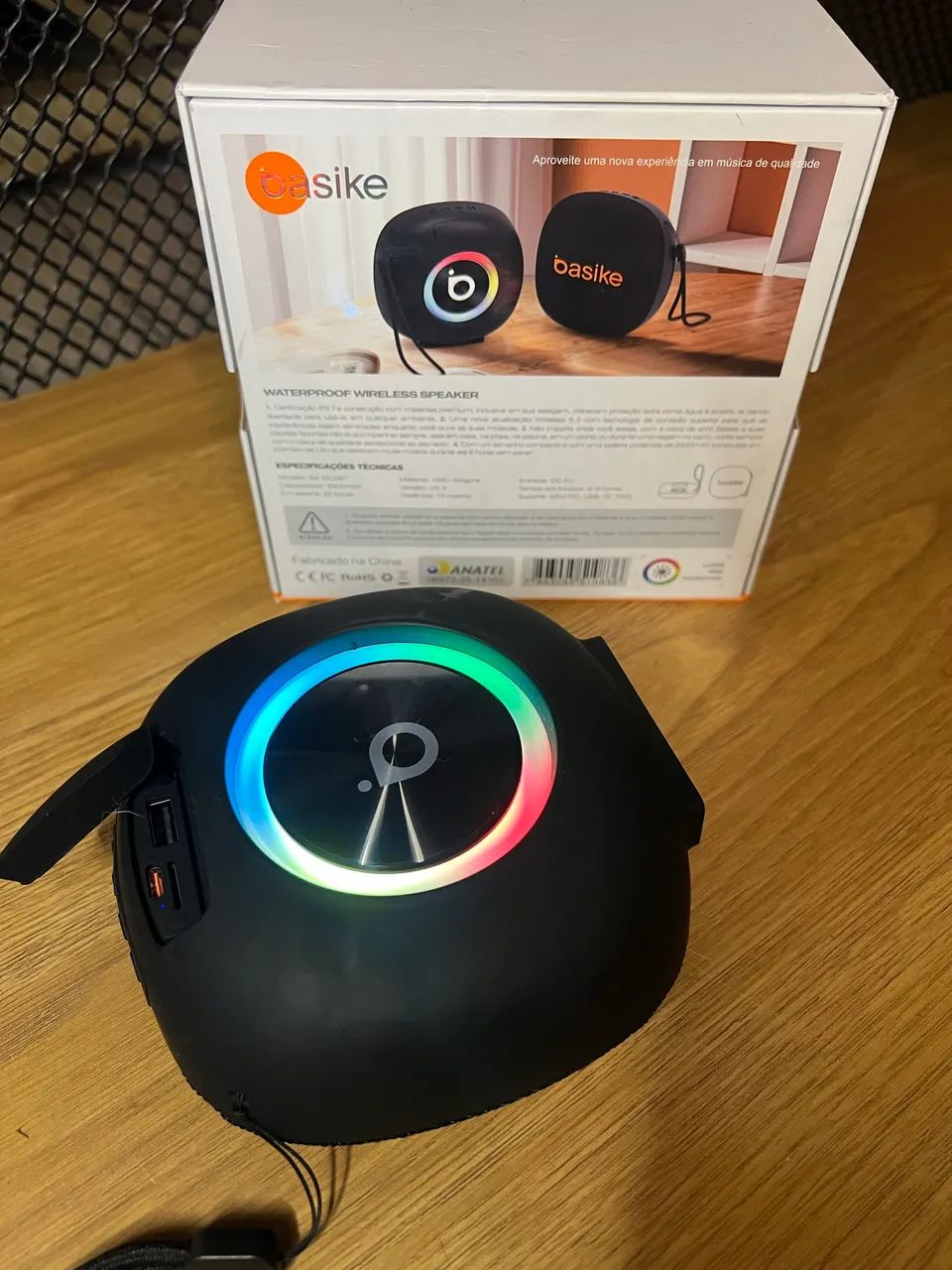 Caixa de Som Basike Bluetooth RGB Prova d?água portátil - Foto 2
