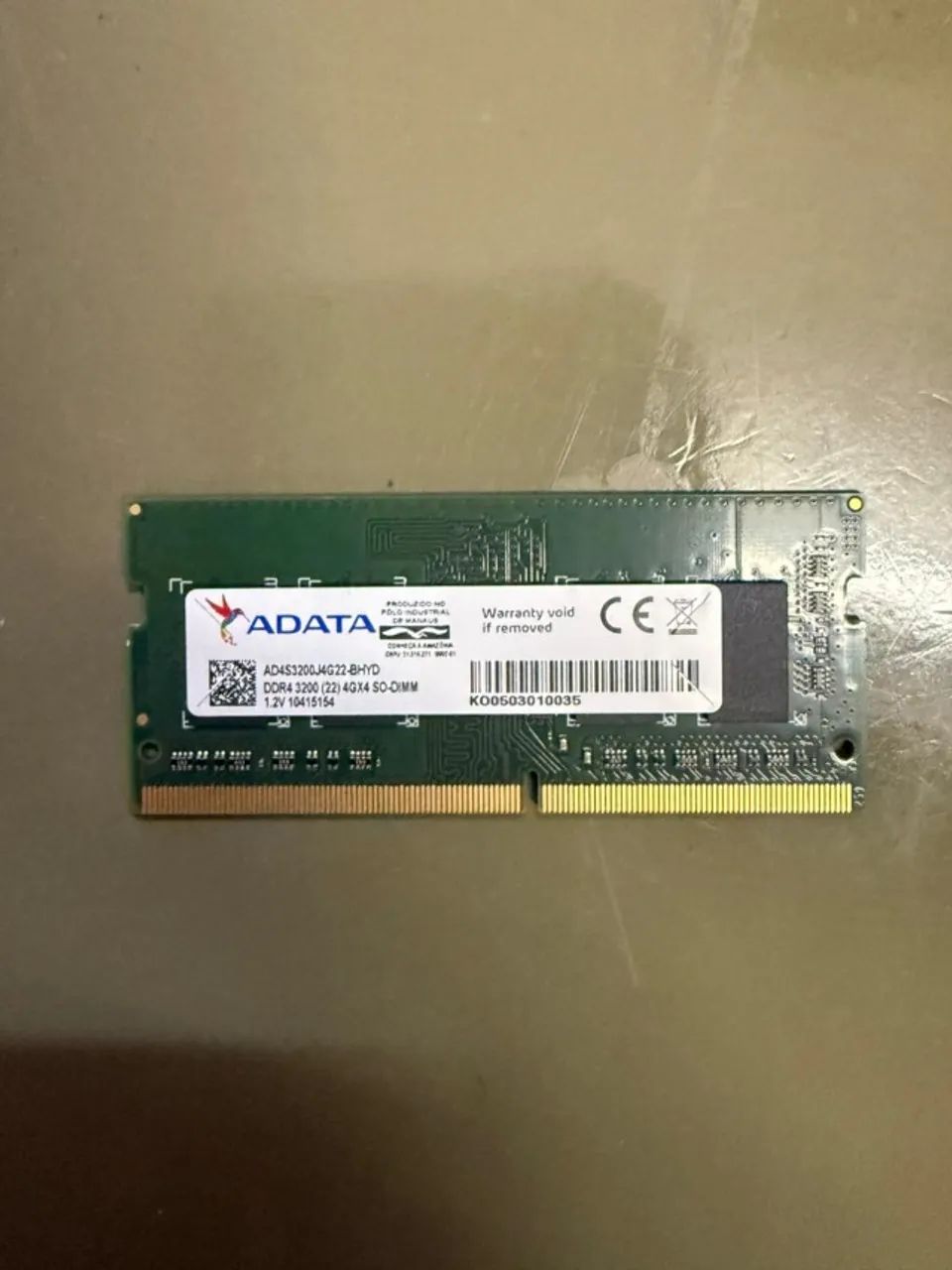 Memória RAM Notebook 4GB (Zero - Retirada de Notebook Novo)
