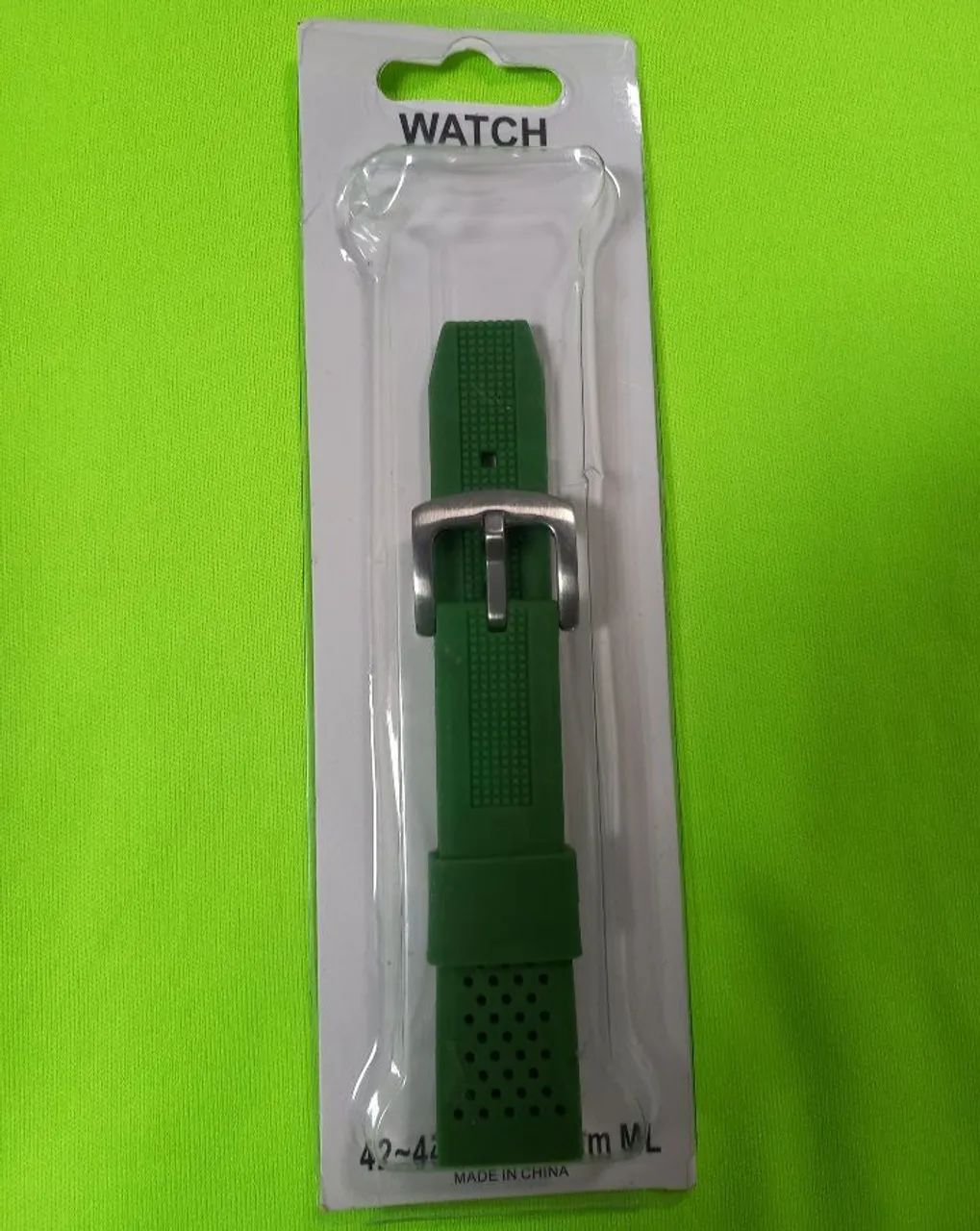 Pulseira de silicone verde para relogio (largura 20mm) - Foto 4