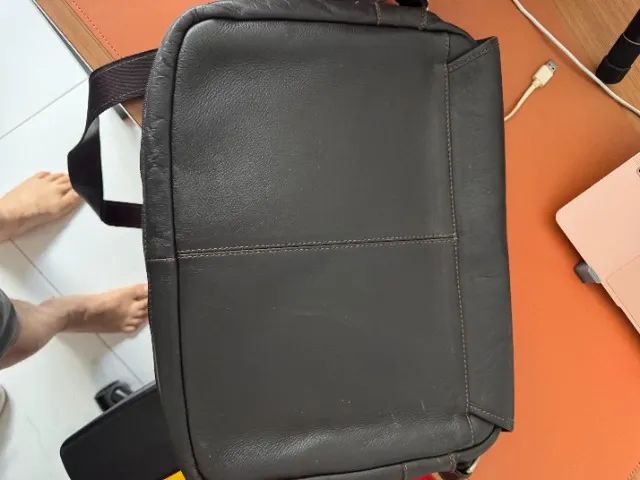 bolsa em couro legitimo com alça a tiracolo - Foto 4