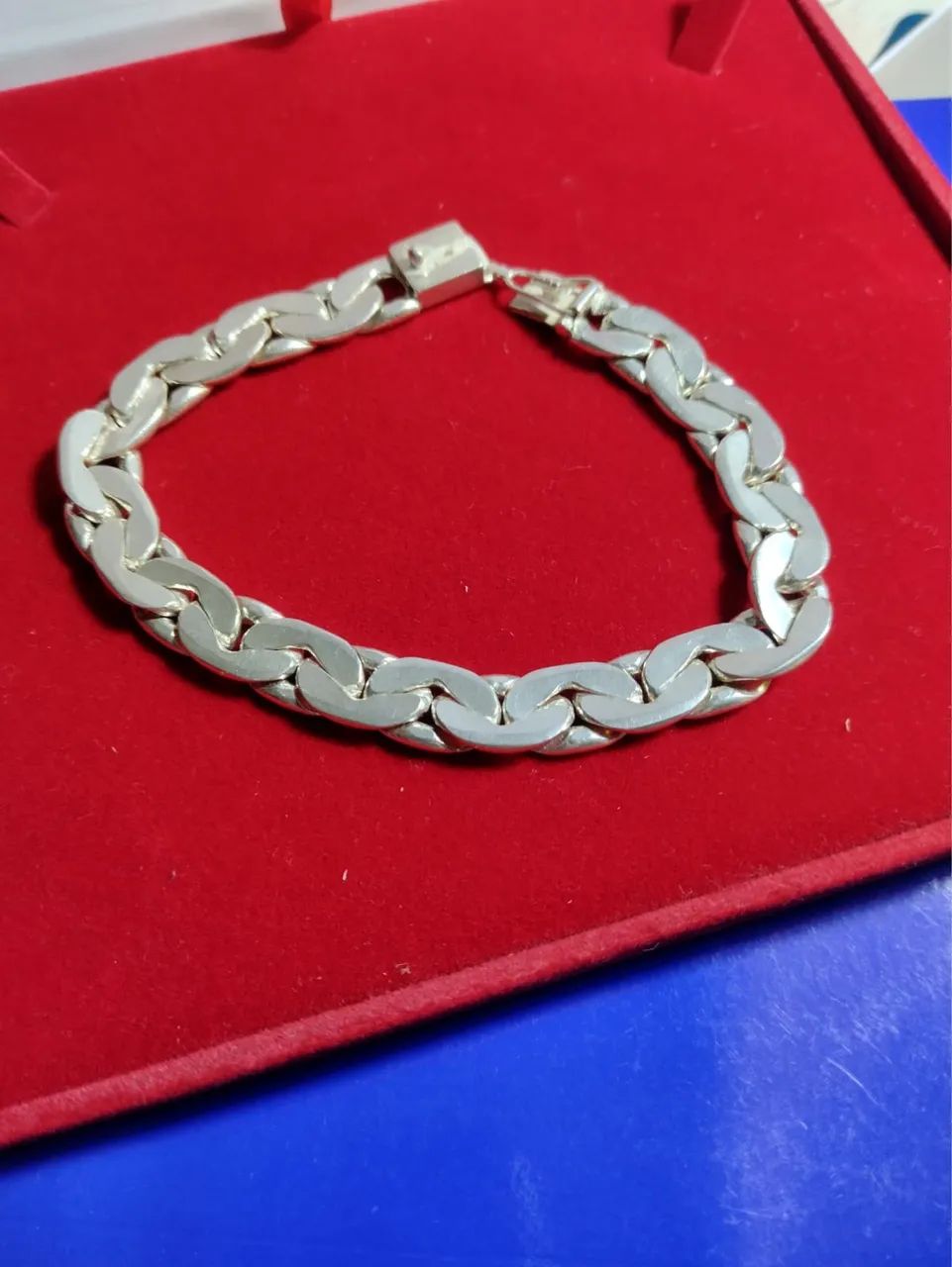 Pulseira de Prata 950 Direito Esquerda 55 Gramas 10 mm 22 Cm Grossa - Foto 2