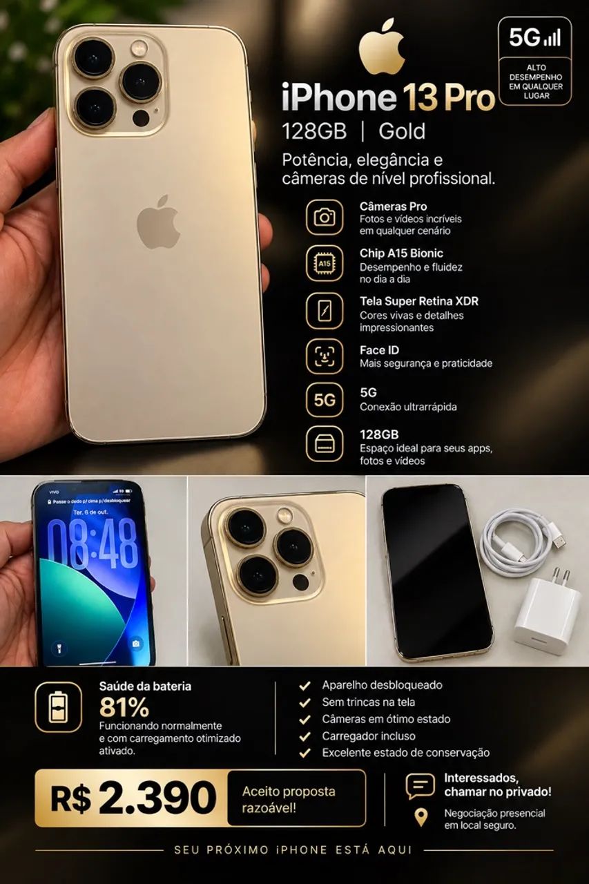 iPhone 13pro - Celulares e Smartphones - Ponte do Imaruim, Palhoça