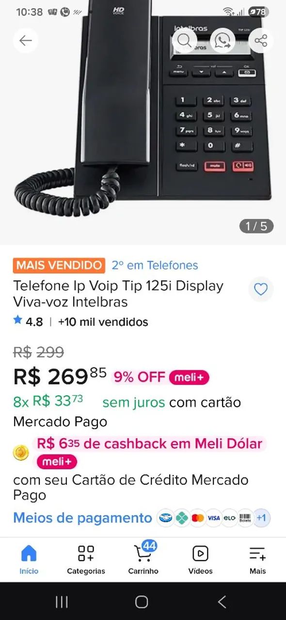 Telefone intelbras tipo 125i - Foto 4