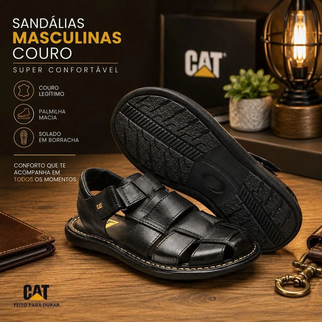 Percata masculina couro