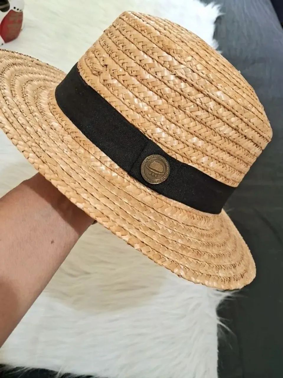 Chapéu palha rígida Estilo 