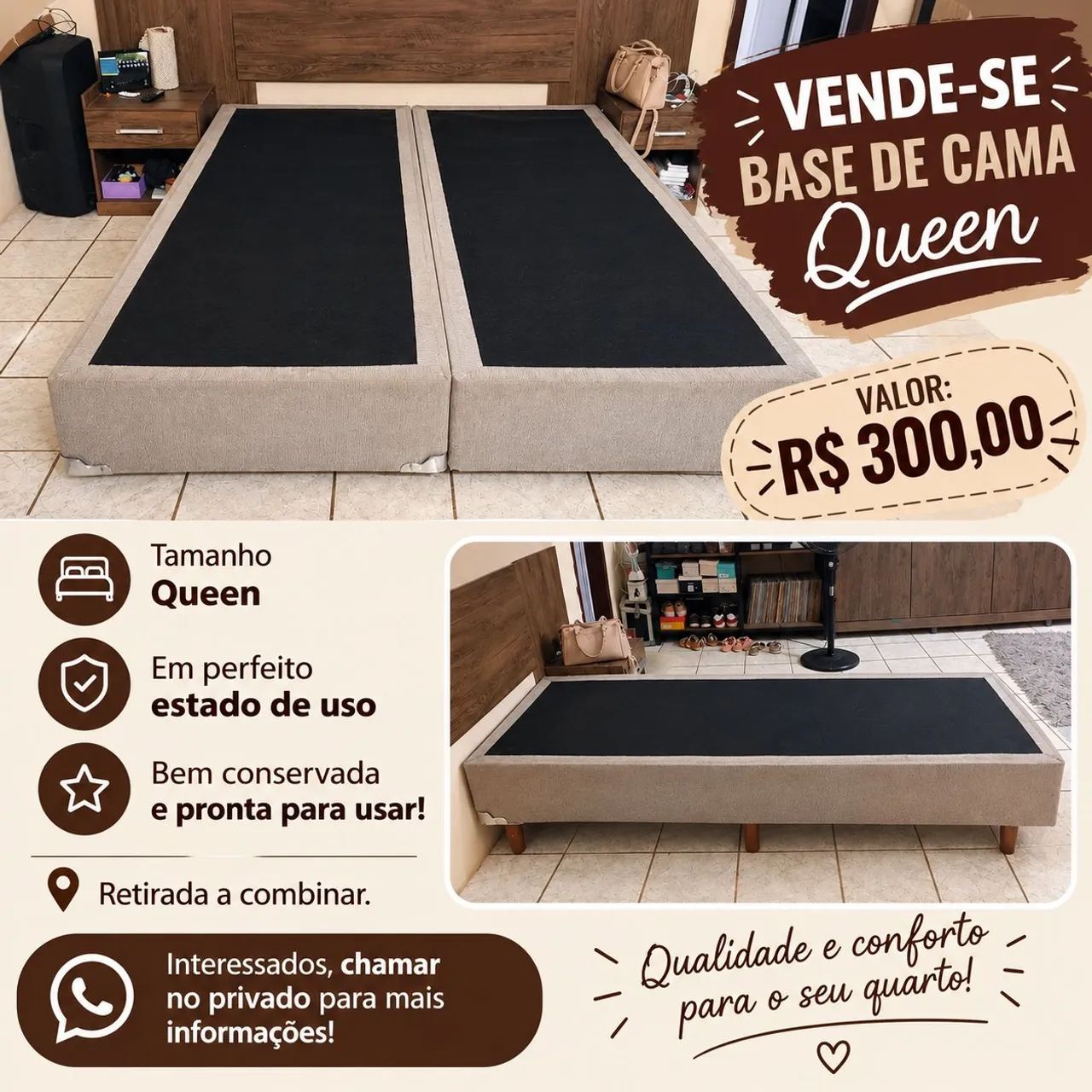 Base da cama Queen 