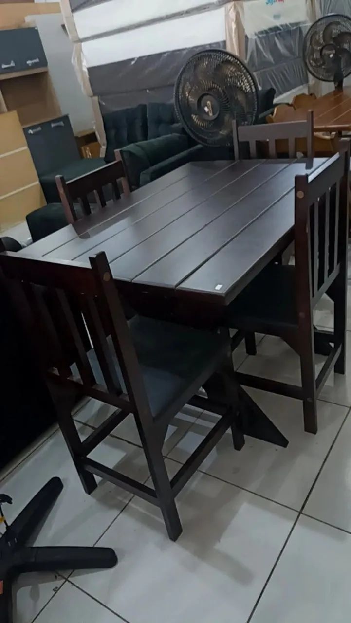 Conjunto de Mesa 4cadeiras Madeira Maciça -Entrego e Monto!!!