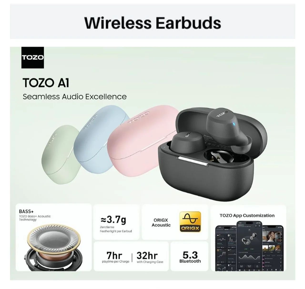 TOZO A1 Mini - Bluetooth 5.3, Som Premium - Foto 4