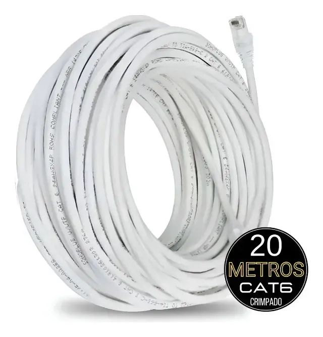 CABO CAT 6 BRANCO 2O MTS   