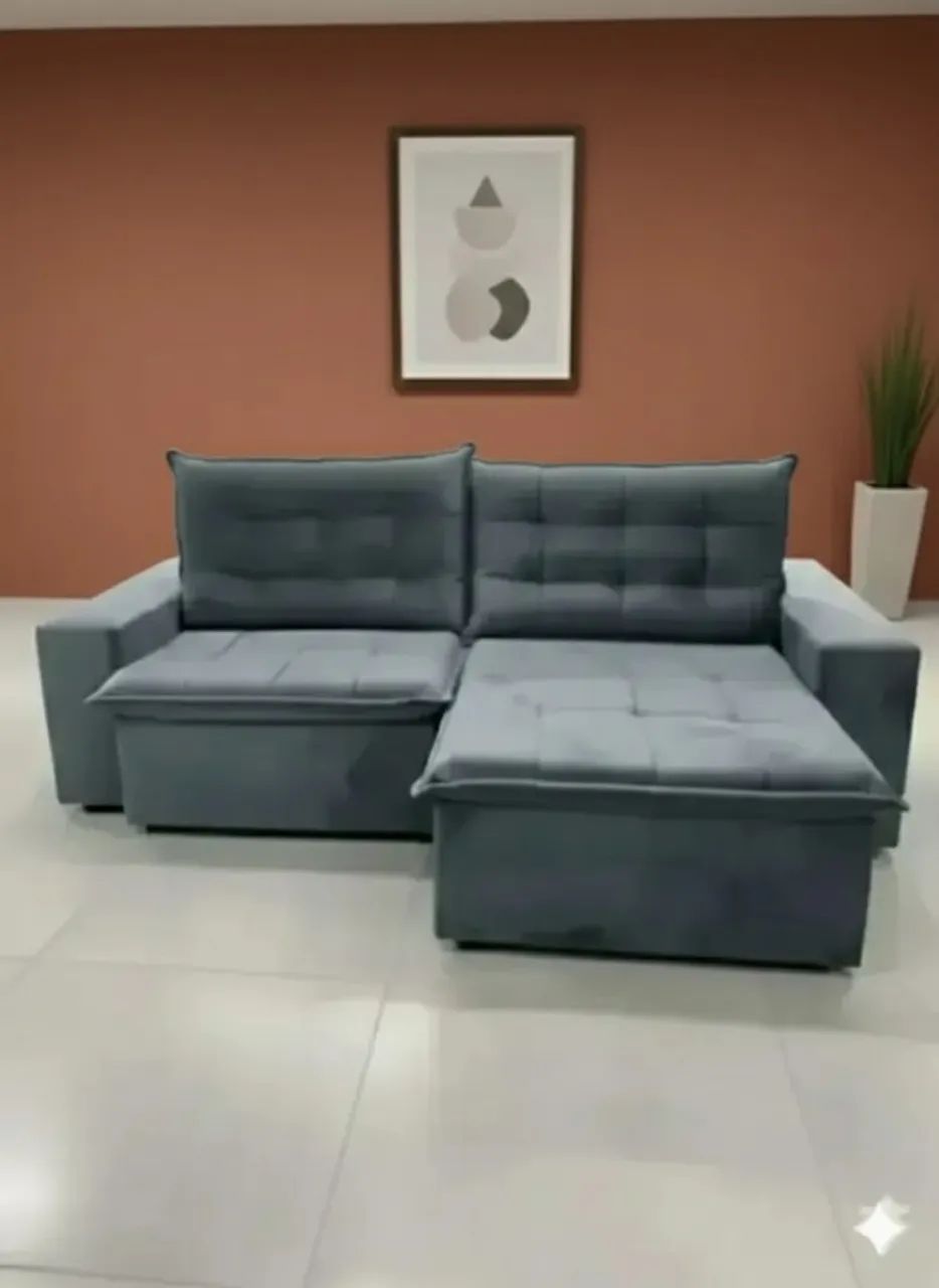 Sofa retratil e reclinavel monaco cinza 2,52