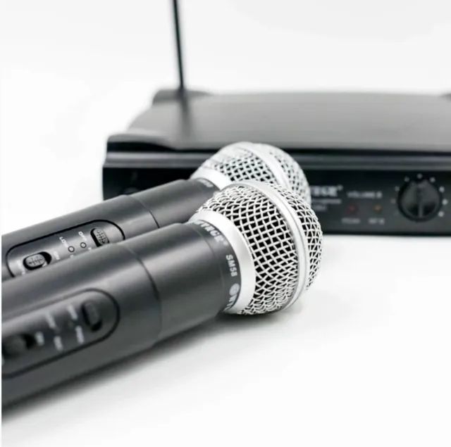 Microfone Sem Fio Duplo Dinâmico Uhf Função Anti-ruído - Foto 4