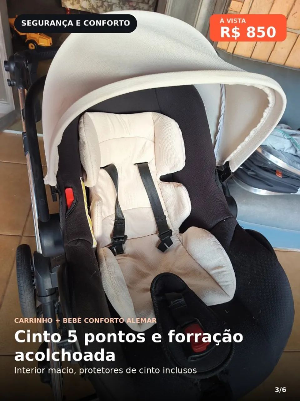 Carrinho de Bebe + Bebe conforto - Foto 2