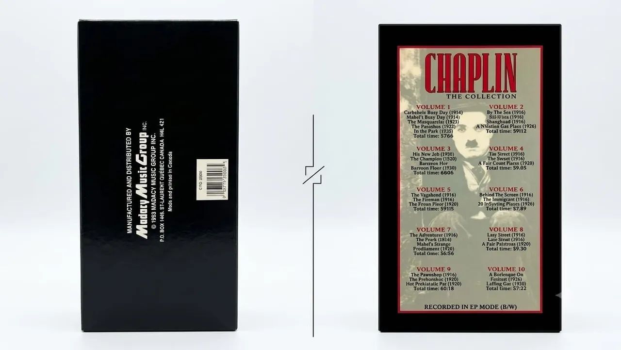 Box c/ 10 Fitas VHS Charlie Chaplin 1993 Importado, Canadá (Raro