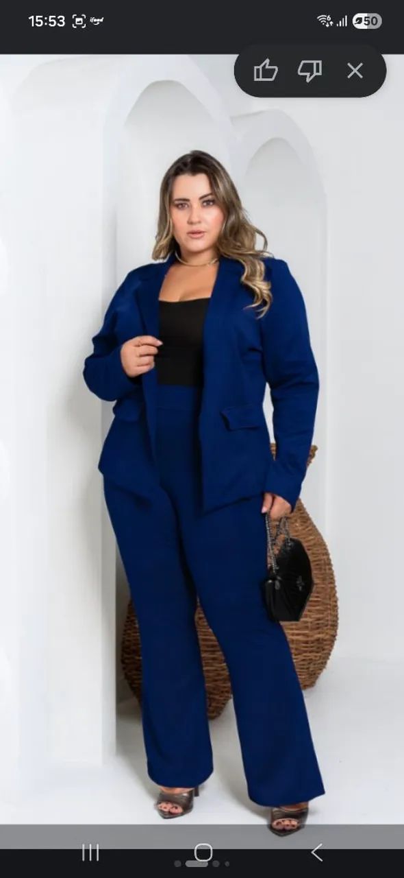 Conjunto de Blaze e calça social plus size 