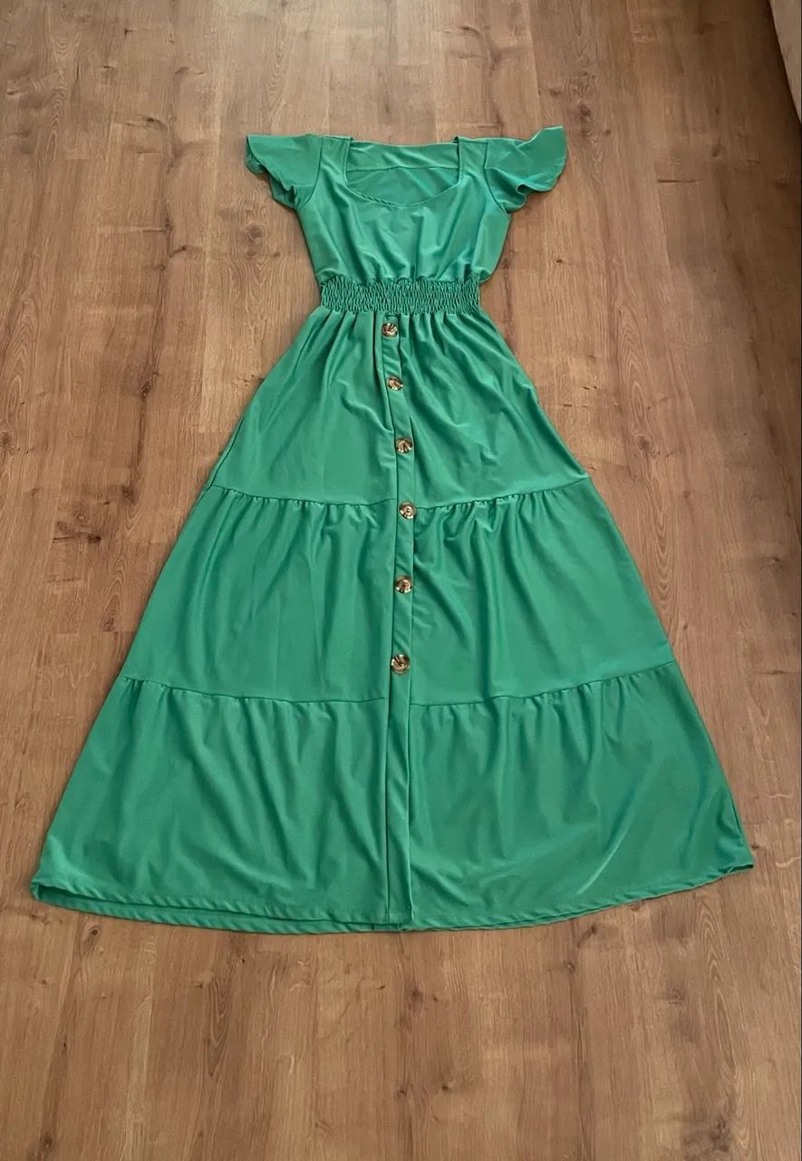 Vestido longo tam P verde  - Foto 5