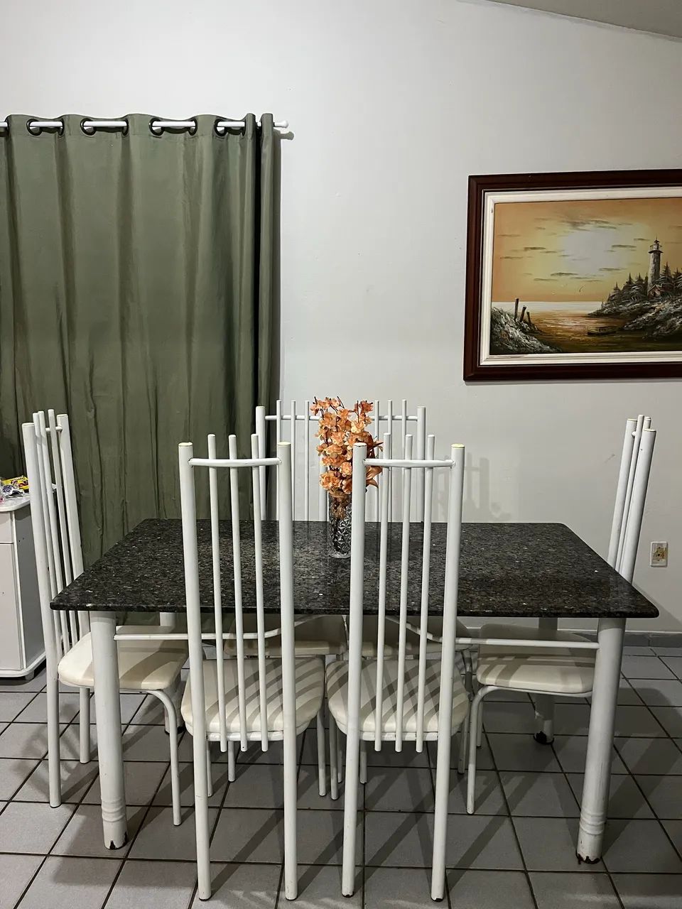 Mesa de mármore(6 lugares)