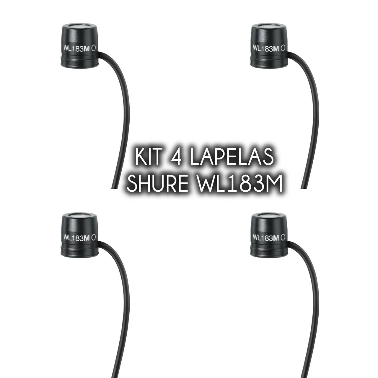 KIT PROMOCIONAL - 4 UNIDADES<br>Shure WL183M<br>Microfone de Lapela Profissional