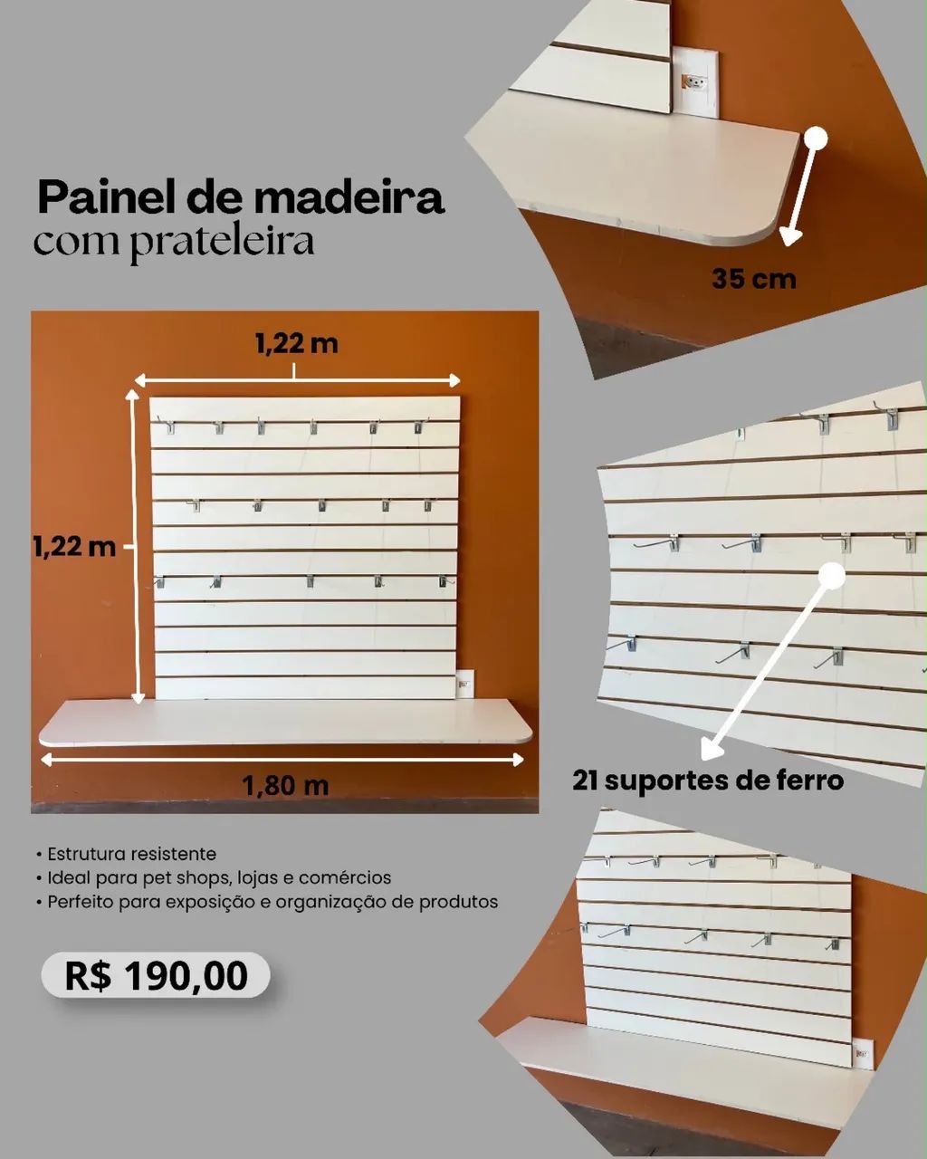 Painel de madeira para loja  - Foto 4