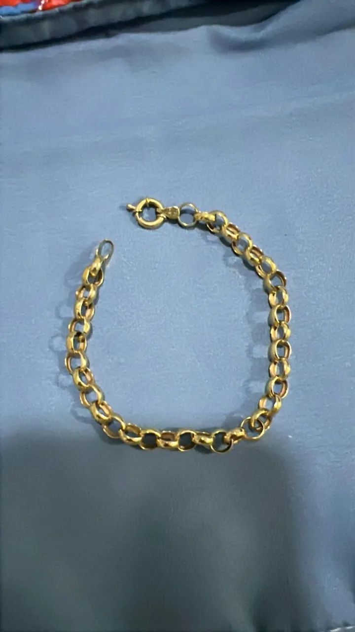 Pulseira elo português de ouro - Foto 2