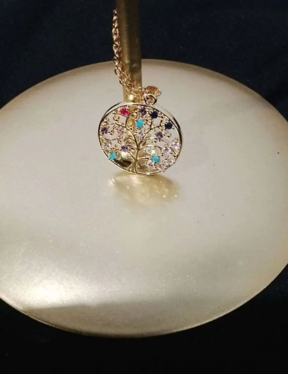 Corrente árvore da vida folheado a ouro 18 k  - Foto 2