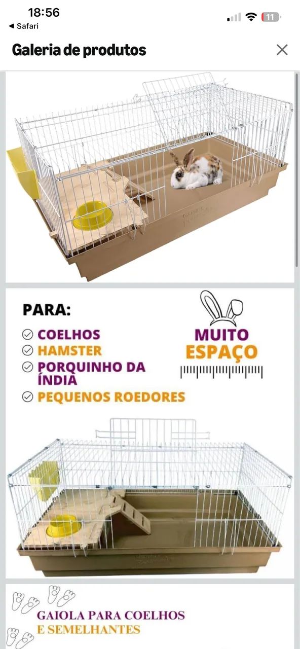 Gaiola gigante para coelhos e roedores - Nova  - Foto 2