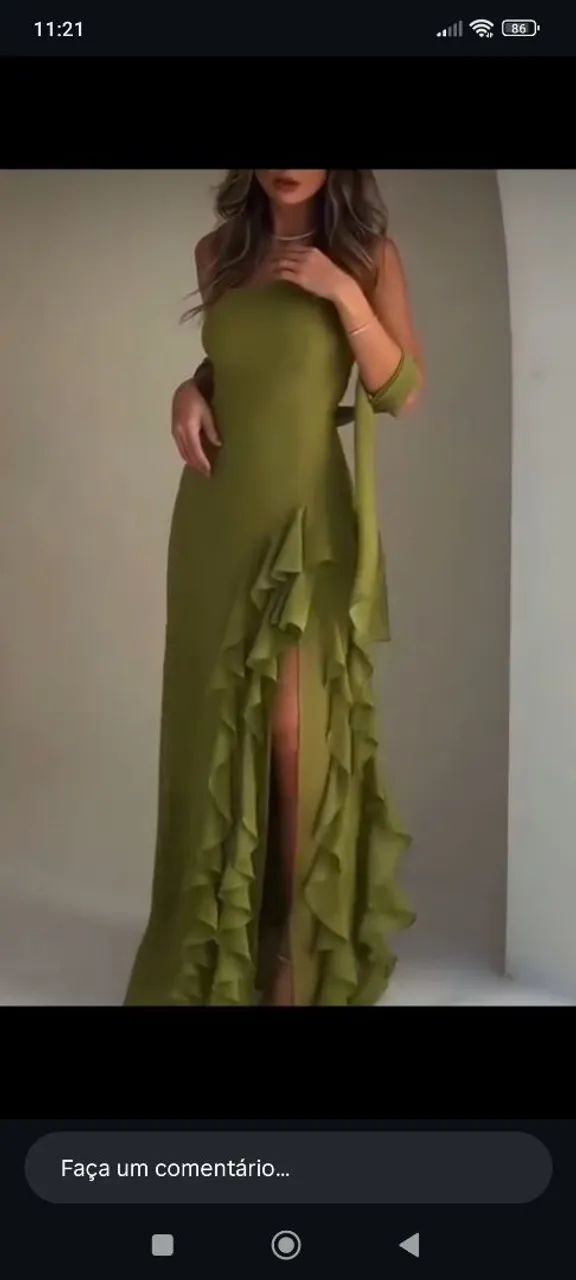 Vestido de festa verde oliva - Foto 5