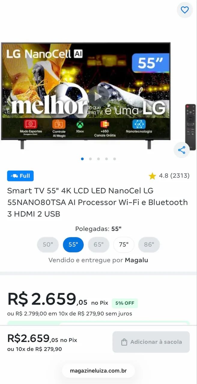 Smart Tv LG 55? 4K - Sem uso - Foto 4