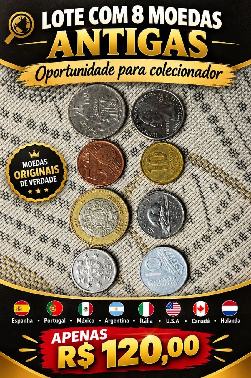 Lote de moedas antigas