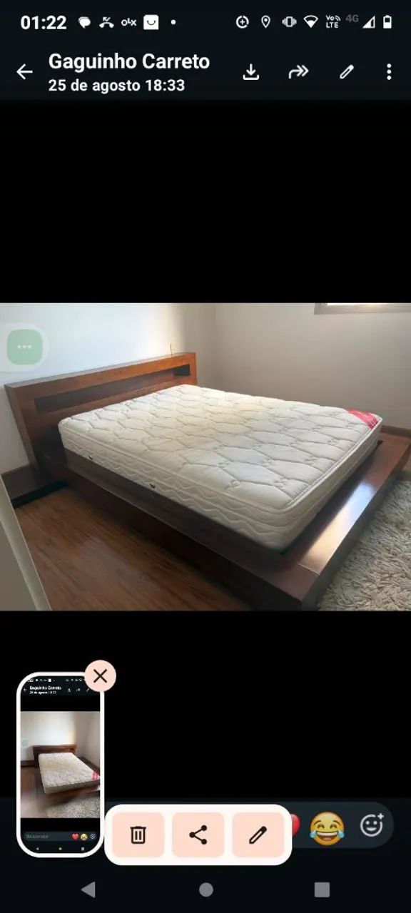 Linda Cama de madeira em imbuía  - Foto 4