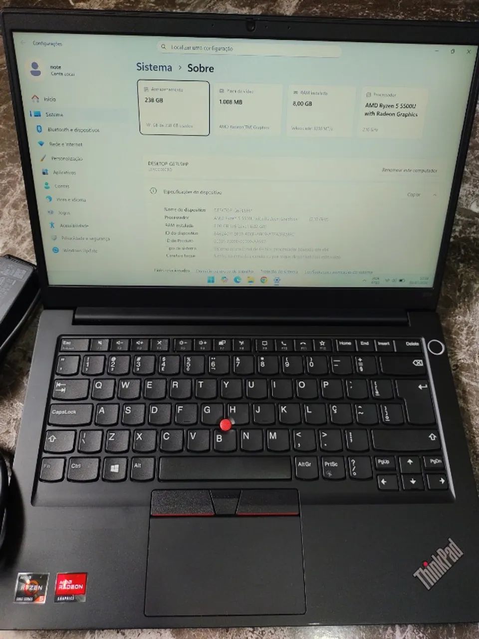 Notebook Lenovo E14 ADM Ryzen - 5º Geração - Série 5000 - Foto 3