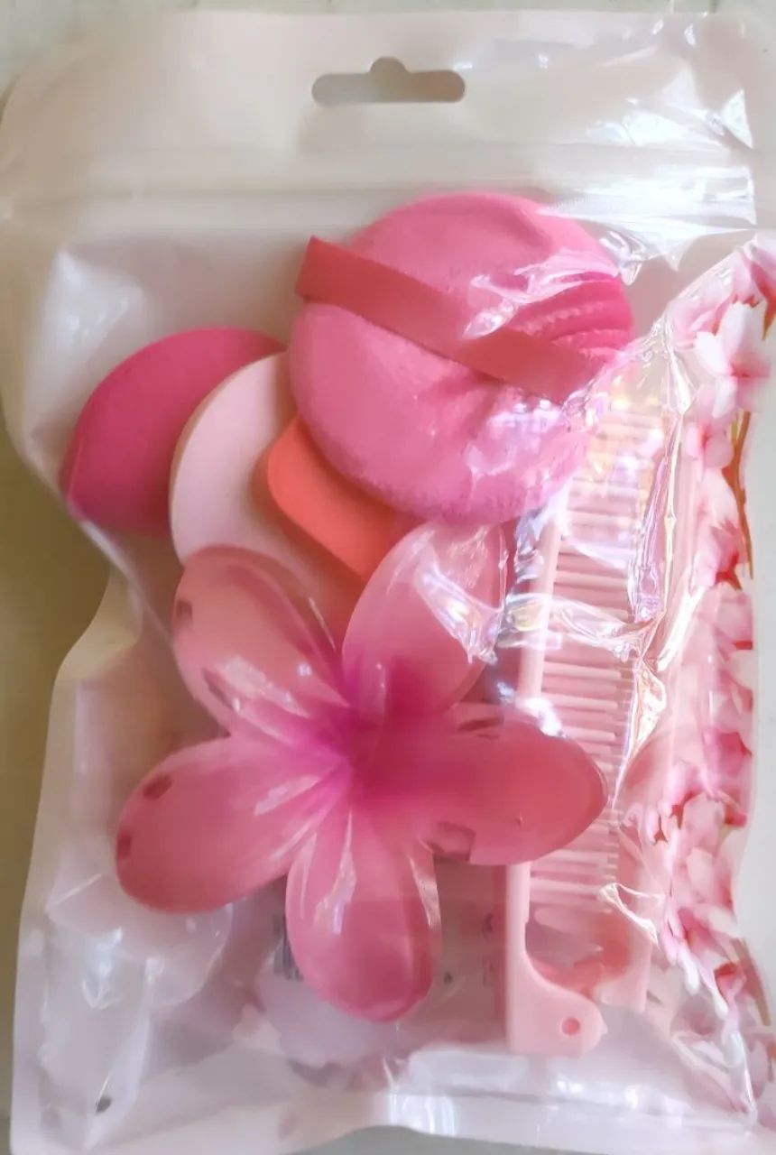 Kit de Maquiagem Feminino com Acessórios e Esponjas - Novo Lacrado - Foto 2
