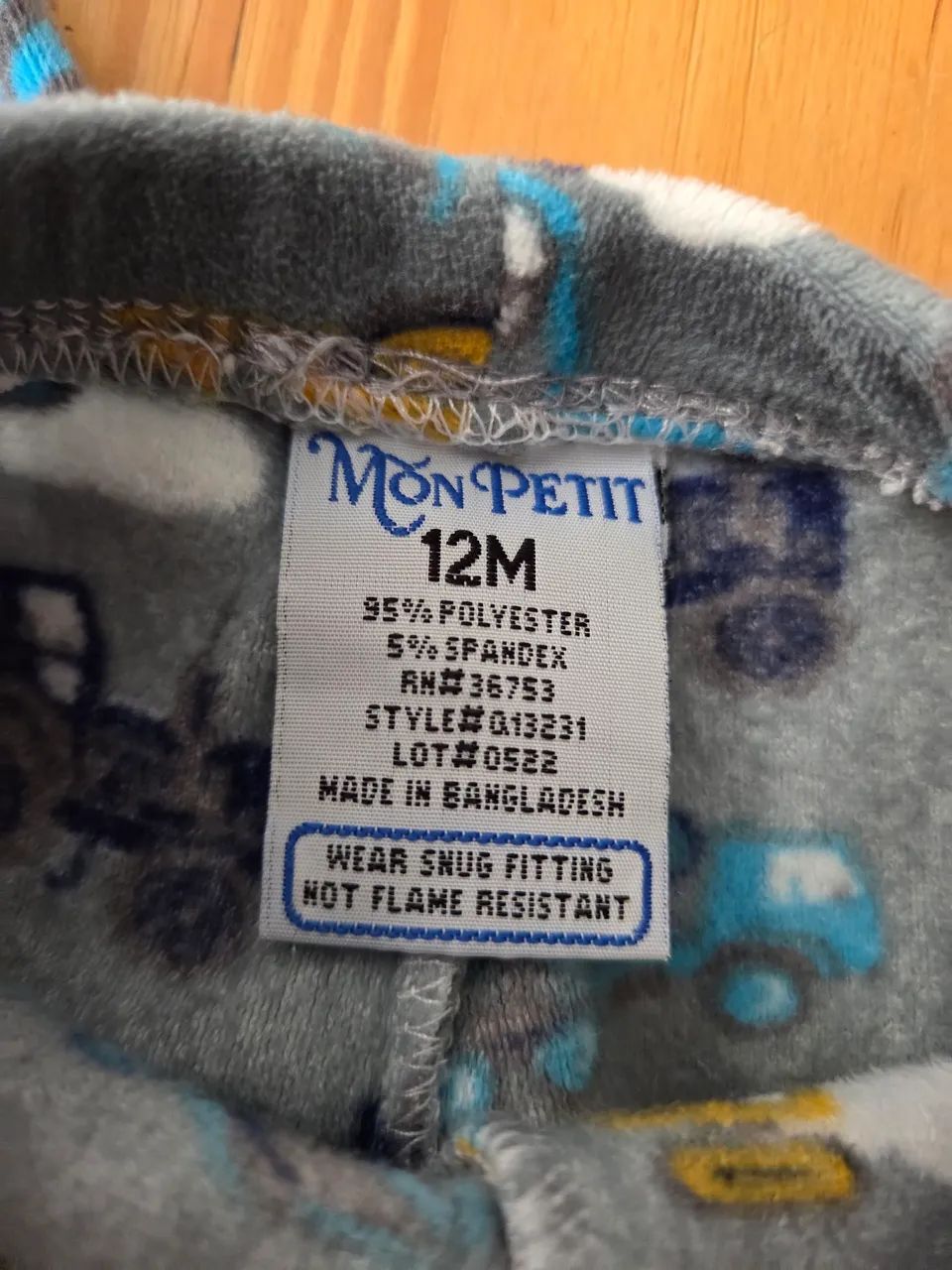 pijama fleece com elastano mon petit 12m - Foto 2