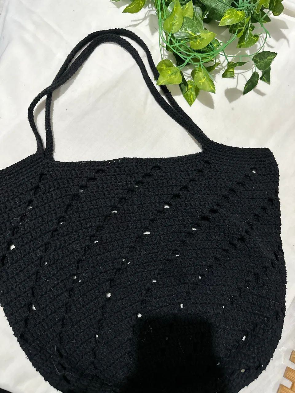 Bolsa de crochê preta  - Foto 2